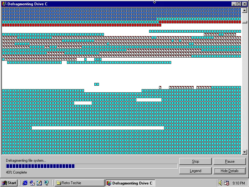 Windows 95 Disk Defrag