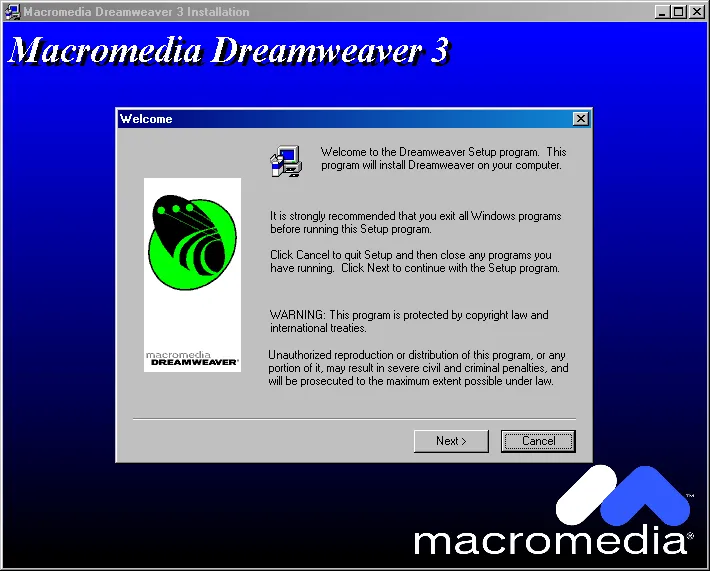 Installing DreamWeaver 3