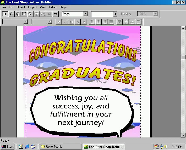 Congratulations to all those who are graduating! (The Print Shop Deluxe III)