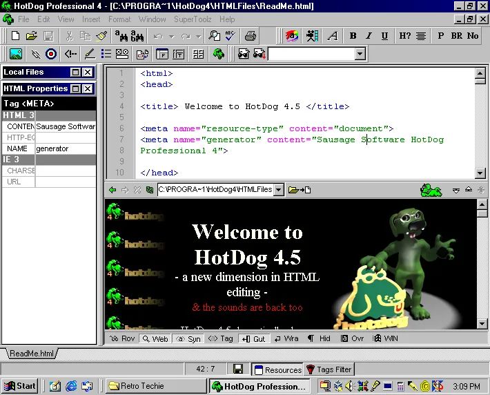 HotDog 4.5 HTML Editor