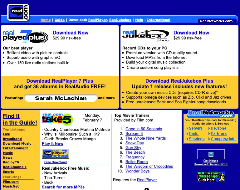 Make sure you have the latest version of Real Player! (real .com in February 2000)