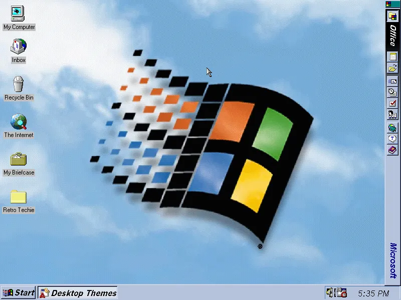 The Windows 95 Plus Theme, included in the Microsoft Windows Plus! pack.