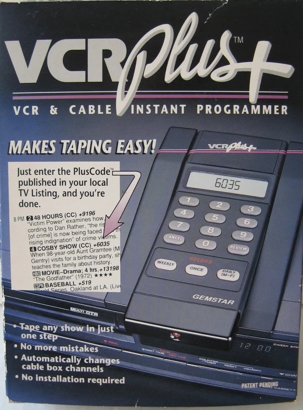 VCR Plus+, an easier way to schedule shows to record